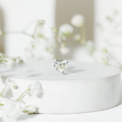 Solitaire Diamond Heart Earring with Flat Back