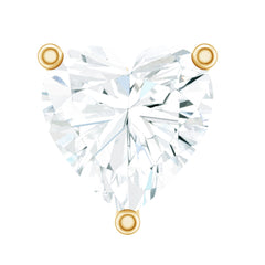 Solitaire Diamond Heart Earring with Flat Back