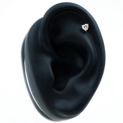 Solitaire Diamond Heart Earring with Flat Back