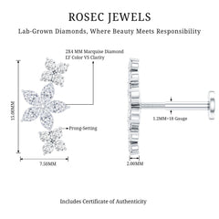 Cartilage Flower Crawler Earring with Diamond