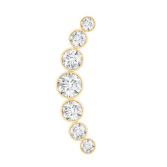 Graduated Diamond Crawler Helix Earring in Bezel Set
