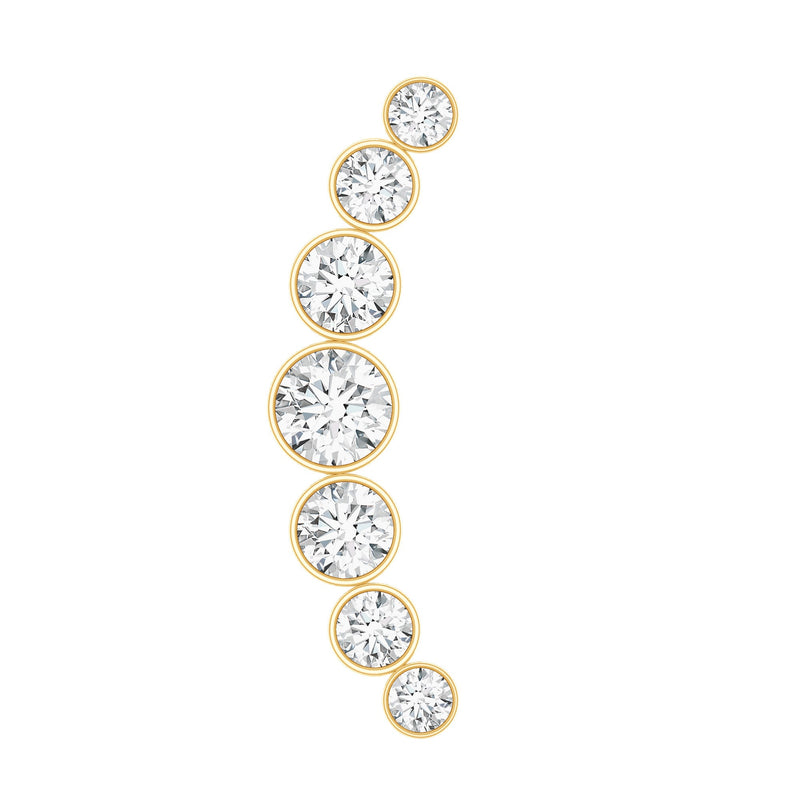 Graduated Diamond Crawler Helix Earring in Bezel Set