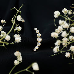Graduated Diamond Crawler Helix Earring in Bezel Set
