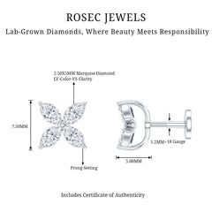 Marquise Four Petal Flower Cartilage Earring