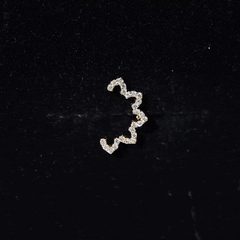 Certified Diamond Curved Floral Earring for Cartilage Piercing
