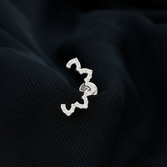 Certified Diamond Curved Floral Earring for Cartilage Piercing