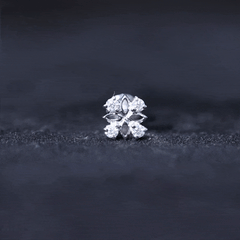 Nature Inspired Certified Diamond Flower Earring for Helix Piercing