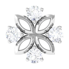 Nature Inspired Certified Diamond Flower Earring for Helix Piercing