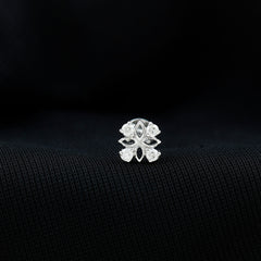 Nature Inspired Certified Diamond Flower Earring for Helix Piercing