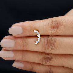 Certified Diamond Curved Crawler Earring for Women
