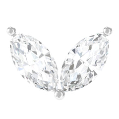 Marquise Diamond Two Stone Earring for Tragus Piercing