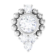 Bezel Set Diamond Minimalist Earring for Tragus Piercing
