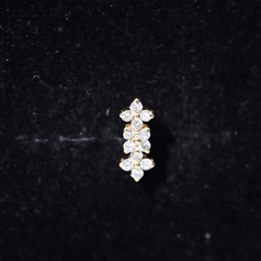 Diamond Flower Crawler Earring for Helix Piercing