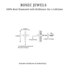 Minimalist Diamond Cross Cartilage Earring