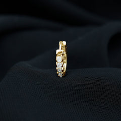 Certified Diamond Helix Huggie Hoop Earring