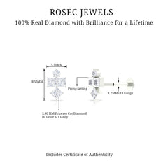 Princess Cut Diamond Helix Piercing Earring for Women