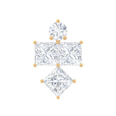 Princess Cut Diamond Helix Piercing Earring for Women
