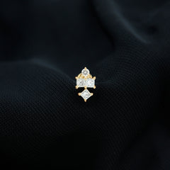 Princess Cut Diamond Helix Piercing Earring for Women