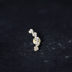 Diamond Heart Crawler Earring for Helix Piercing
