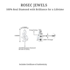 Nature Inspired Marquise Diamond Cluster Earring for Helix