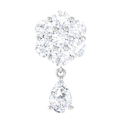 Elegant Diamond Flower Cartilage Drop Earring