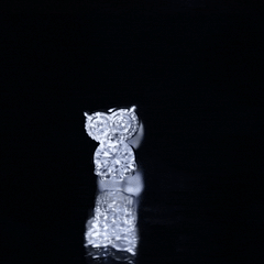 Diamond Owl Earring for Cartilage Piercing