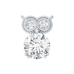 Diamond Owl Earring for Cartilage Piercing