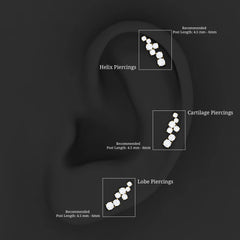 Simple Diamond Helix Piercing Earring with Flat Back