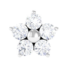 Nature Inspired Diamond Flower Earring for Tragus Piercing