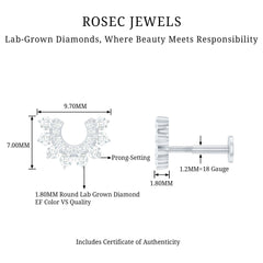 Real Diamond Horseshoe Earring for Helix Piercing