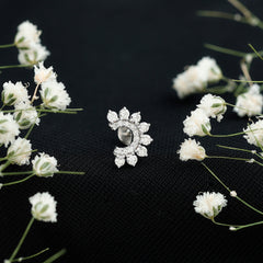 Real Diamond Horseshoe Earring for Helix Piercing