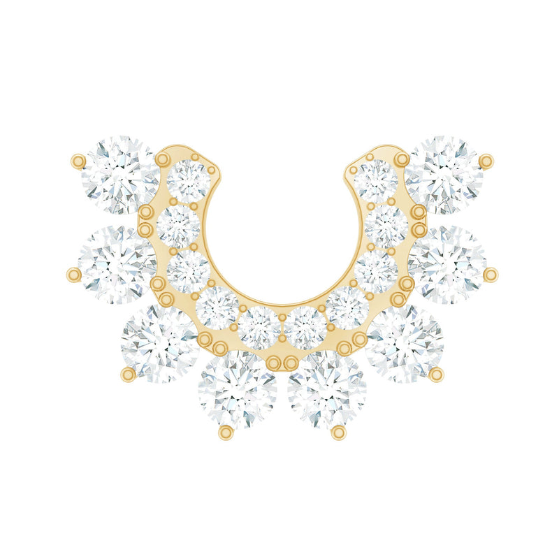 Real Diamond Horseshoe Earring for Helix Piercing
