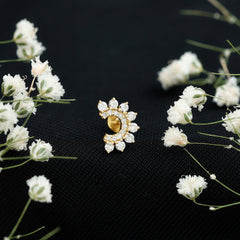 Real Diamond Horseshoe Earring for Helix Piercing