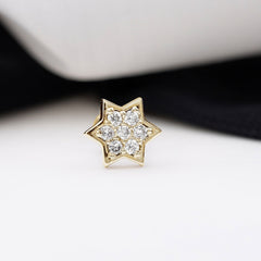 Certified Diamond Star Earring for Helix Piercing