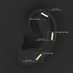 Diamond Bar Earring for Tragus Piercing