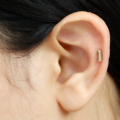 Diamond Bar Earring for Tragus Piercing