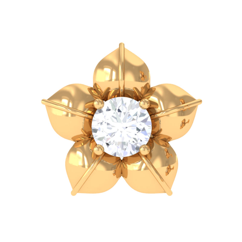 Minimal Diamond Flower Earring for Helix Piercing