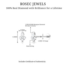 Unique Diamond Helix Earring in Bezel Setting