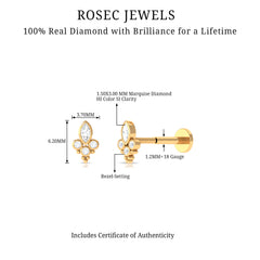 Unique Diamond Helix Earring in Bezel Setting