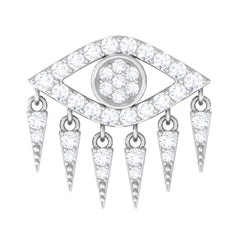 Diamond Evil Eye Earring for Upper Lobe Piercing
