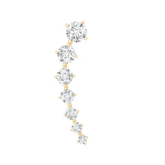 Brilliant Cut Diamond Ear Climber Earring for Helix Piercing