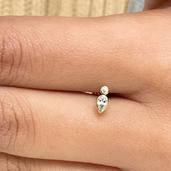 Minimal Pear Diamond Tragus Earring in Bezel Setting