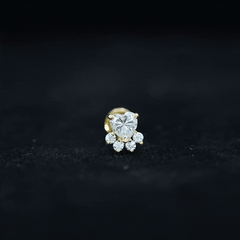Heart Shape Diamond Dog Paw Earring for Helix Piercing