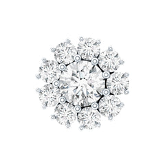 Certified Diamond Cluster Stud Earring with Flat Back
