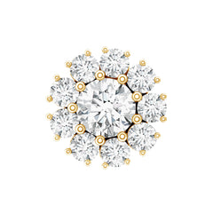 Certified Diamond Cluster Stud Earring with Flat Back