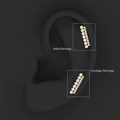 Diamond Ear Climber Cartilage Earring