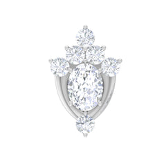 Diamond Floral Cluster Earring for Upper Lobe Piercing