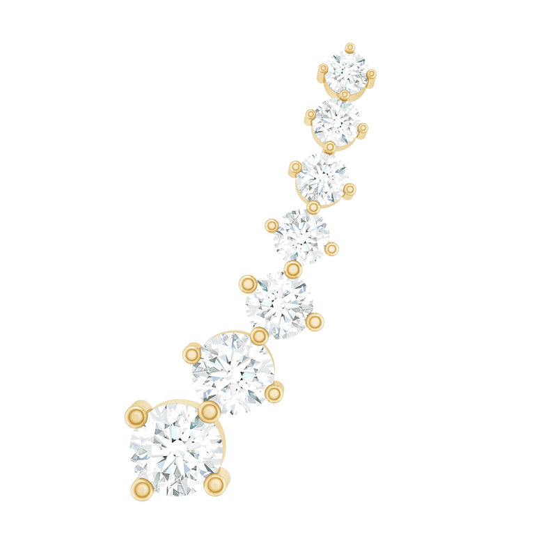 Graduated Style Diamond Ear Climber Earring