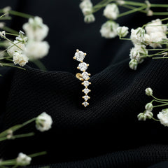 Graduated Style Diamond Ear Climber Earring