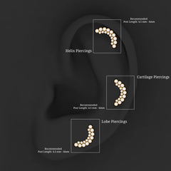 Bezel Set Diamond Ear Crawler Earring with Flat Back